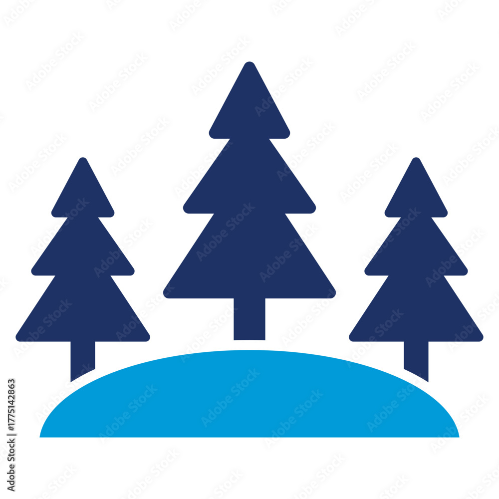 Obraz premium trees Flat Blue Icon