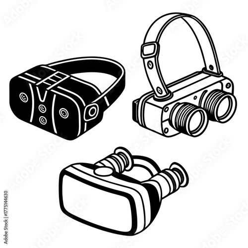 Set of vr glasses for virtual reality gaming