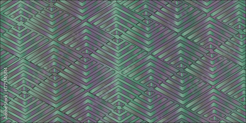 Geometric Pattern Of Teal And Purple Lines