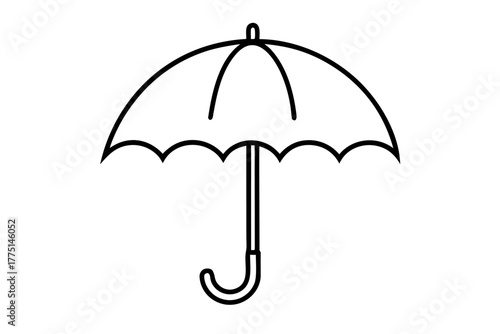 black umbrella isolated on white