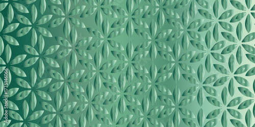 Textured Green Floral Gradient Background