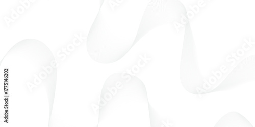 Dynamic minimal wave sound line. Abstract glowing white blend line smooth flow soundwave curve energy gradient vector futuristic digital outline line science design.	