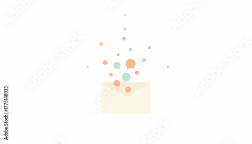 Digital communication and conversation flow vector illustration. Email newsletter sending concept with flying speech bubbles.