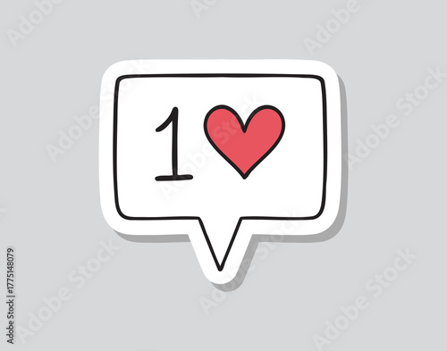 like and heart icon doodle hand drawn. Outline line drawing clipart symbol