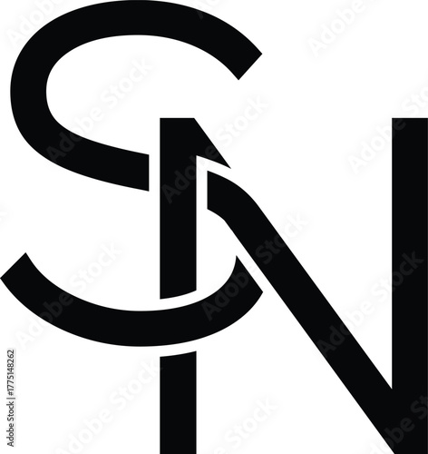 SN abstract letters logo monogram