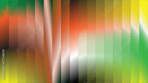 green yellow red gradient background with glowing glass wave texture, luminous light reflections and bold modern abstract design