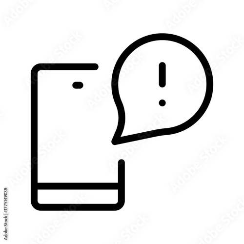 Mobile Alert Smartphone Notification Icon Set Featuring Warnings, Reminders, and Real-Time Messages for Modern Apps, Web, and Digital Platforms