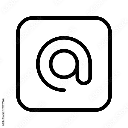 At Sign Email Address and Communication Icon Set Featuring Digital Contact, Mentions, and Messaging Symbols for Modern Apps, Web, and Social Platforms