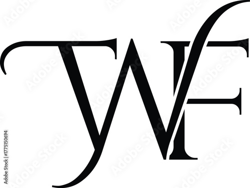 TWF abstract letters logo monogram