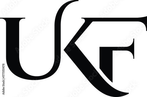UKF abstract letters logo monogram