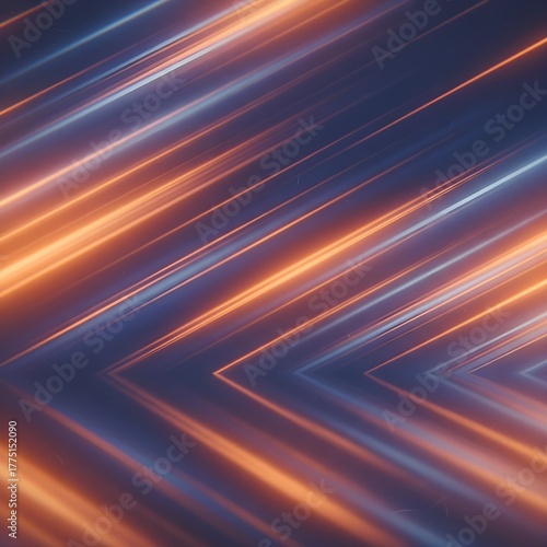 Abstract Diagonal Motion Lines with Orange and Blue Gradient Light Flow in Dynamic Background