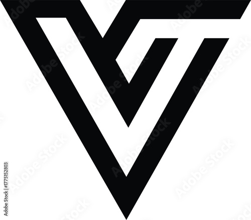 V abstract letters logo monogram