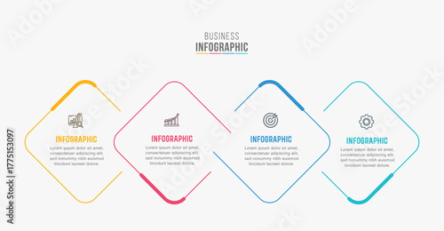 Timeline infographic template design. 3-4-5 options or steps business infographic template design. Can be used for process diagram, presentations, workflow layout, flow chart, steps, banner.
