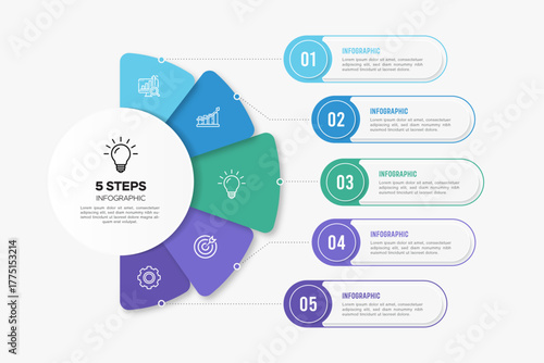 Vector infographic label design with circle infographics template design and 4-5-6 options or steps. Can be used for process diagram, presentations, workflow layout, banner, flow chart, info graph.