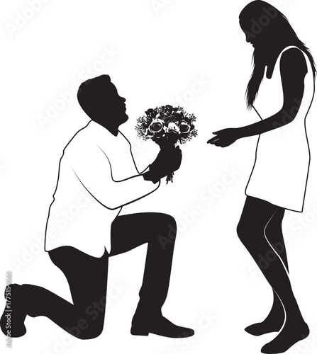 silhouette of a girl with a rose