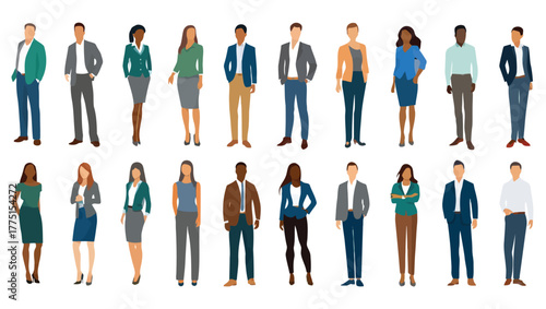 Diverse group of business professionals standing together