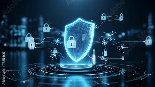 Cybersecurity Data Protection Shield Concept