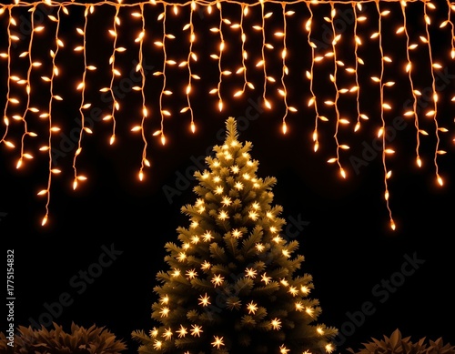 Festive Illuminated Evergreen Tree with Holiday Lights