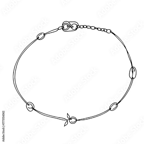 Chain bracelet with micro symbols holiday jewellery flat vector