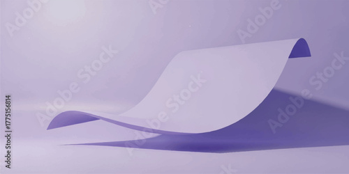 Abstract paper wave in lavender color a modern backdrop for product display showcasing elegance and simplicity