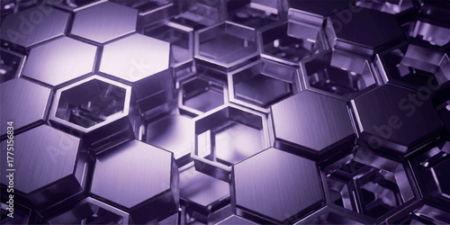 Abstract purple honeycomb structure a modern geometric background with hexagonal shapes ideal for technology and science concepts