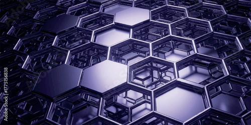 Abstract metallic honeycomb structure a futuristic background with hexagonal cells ideal for technology and science concepts