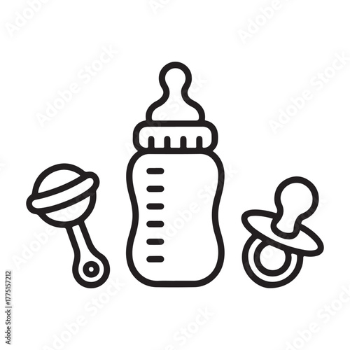Baby bottle vector icon