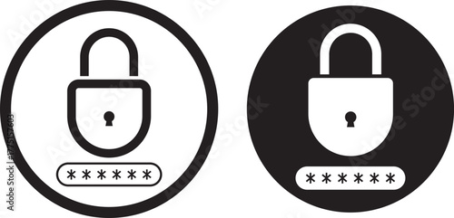 lock with password icon set. login successful icons for privacy. Account protection.  Account protection.  unlock symbol security icon set in red and green color outline style vector illustration