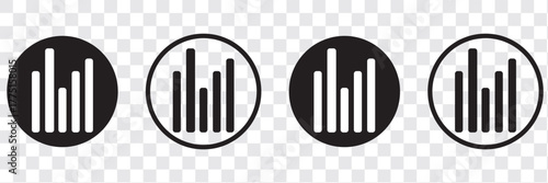 Vector Illustration of Music Equalizer. Music Volume icon flat. Player icon. Black and gray icon. Vector illustration