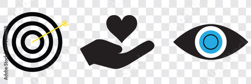 Company mission, vision and values icon