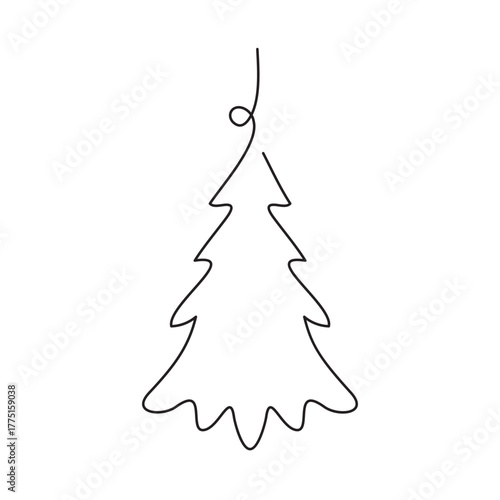 Simple one-line Christmas icons toys decoration