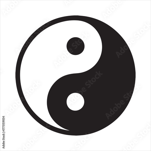 Minimalistic yin yang symbol design