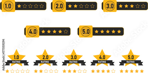 Customer Review Stars Rating Vector Set
