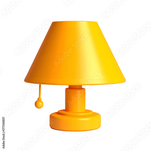 3D rendered minimalist illustration of a golden desk lamp on a black background