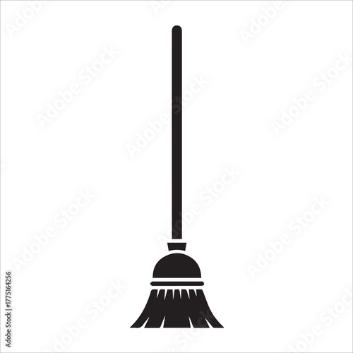 vector illustration of a mop silhouette