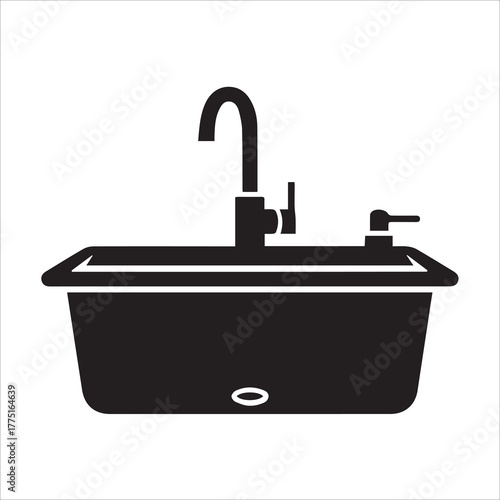 vector illustration of an old sink