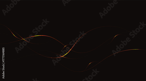 Elegant abstract background features flowing golden curves on a dark backdrop, creating a subtle yet sophisticated design with smooth lines and a luxurious feel perfect for any project
