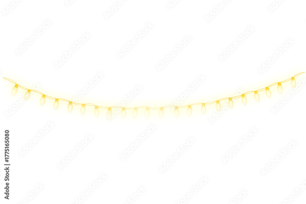 Obraz premium Warm Glowing Decorative Light String Garland Illumination Element Isolated