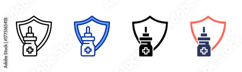 Vaccination icon sheet multiple style collection