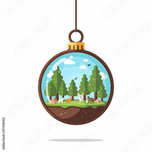 Christmas Ornament with a Nature Scene