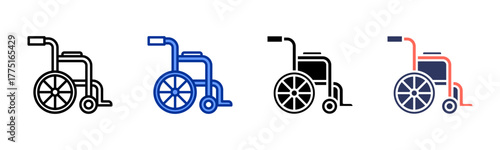 Wheelchair icon sheet multiple style collection