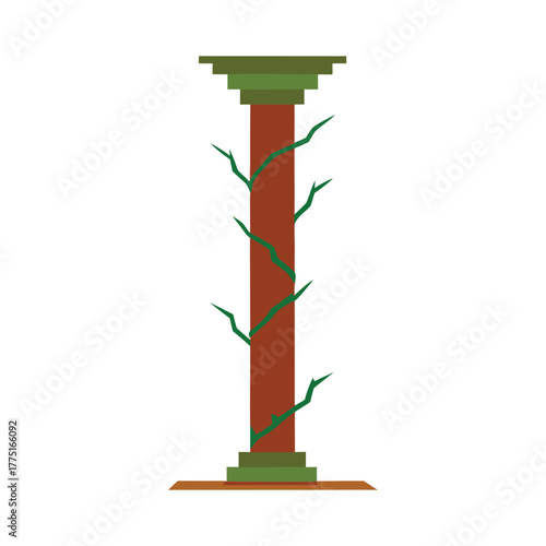 pillar made of tree branches vector