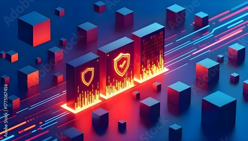 Cyber Firewall Shield — Encrypted Network Blocking Digital Threats
