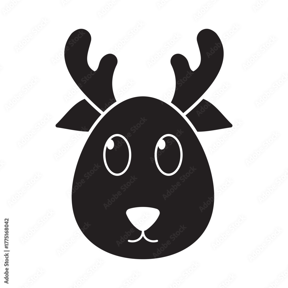 Obraz premium Black and white Christmas icon set with festive glyph symbols