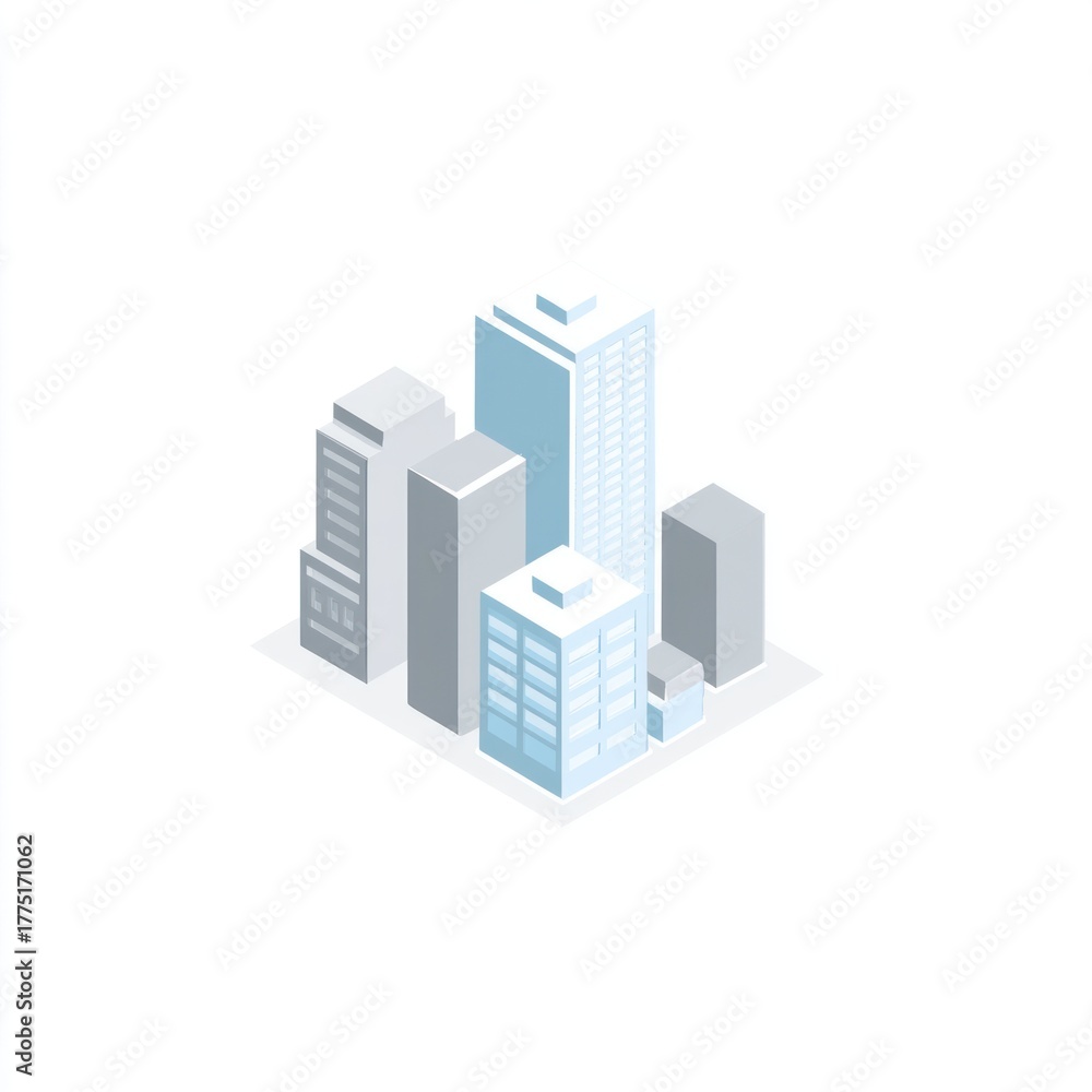 Obraz premium Isometric city buildings illustration representing urban development concept