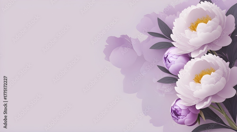 Obraz premium bouquet of pink and white flower illustration background