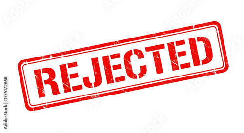 Red rejected stamp isolated on transparent background a visual representation of denial, disapproval, and the concept of being turned down