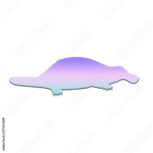 Elegant Platypus Silhouette with Pastel Gradients for Modern Design Projects, Creative Animal Illustration, Unique Icon for Conservation Awareness, Australian Wildlife