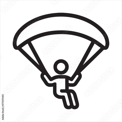 Minimalistic paraglider icon design