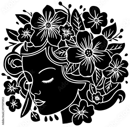 woman illustration empathy silhouette support logo person icon flower outline female family flowers sad love help loss respect grief shape psychology vector graphic background